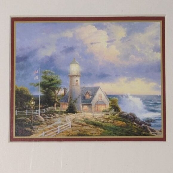 Thomas Kinkade Lighthouse Prints 10x8 Certificate of Authenticity costal sea - Picture 5 of 16